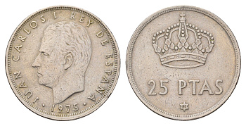 Испания 25 песет 1975 (80) Хуан Карлос I (1975-2014) KM 808 медно-никель 183-224