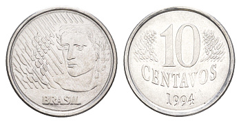 Бразилия 10 сентаво 1994 KM 633 нержавеющая сталь UNC 4644-441