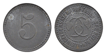 Тегернзее-Роттах 5 пфеннигов ND (1917) Funck 533.1, Men18 31069.1 цинк 4639-116