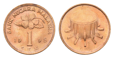 Малайзия 1 сен 1995 KM 49 сталь плакированная бронзой UNC 4614-669