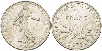 ФРАНЦИЯ 1 ФРАНК 1973 СЕЯТЕЛЬ KM 925.1 никель 4402-1122