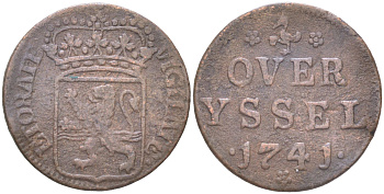 Голландская республика, Оверэйсел 1 дуит 1741 KM 90 медь 4621-718