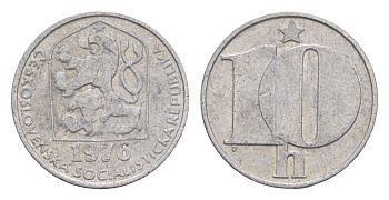 Чехословакия 10 геллеров 1976 KM 80 алюминий 4396-1036