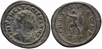 Римская Империя аврелианиан 275 Тацит MARTI PACIF Тицин Good Very fine RIC 145 бронза 1073-16-11