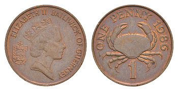 Гернси 1 пенни 1986 KM 40 бронза 4659-611