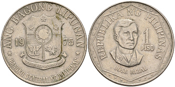 Филиппины 1 писо 1975 Хосе Рисаль KM 209.1 медно-никель    4599-1031