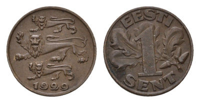 Эстония 1 сент 1929 год-тип KM 10 бронза 4696-237