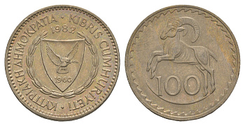 Кипр 100 милей 1982 KM 42 медно-никель UNC 4652-425