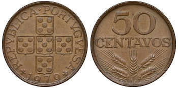 Португалия 50 сентаво 1979 KM 596 бронза 4548-1045