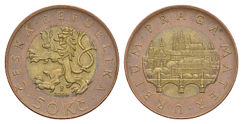 Чехия 50 крон 2009 KM 1 биметалл 4633-732