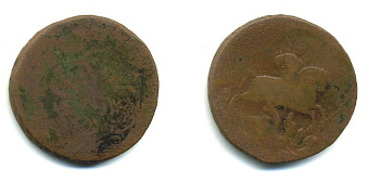 РОССИЯ 1 КОПЕЙКА 1760 медь 61-715