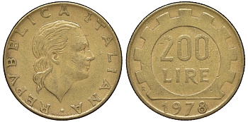 Италия 200 лир 1978 R KM 4543-722