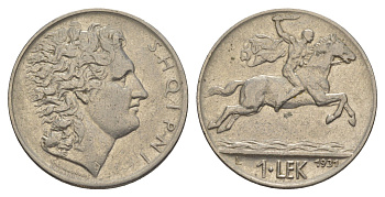 Албания 1 лек 1931 L, Зогу I KM 5 никель 4646-1034