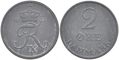 ДАНИЯ 2 ЭРЕ 1967 C; S, ФРЕДЕРИК IX (1947-1972) KM 840.2 цинк 87-1433