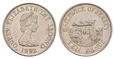 Джерси 10 пенсов 1992 Ла-Хуг-Би, Елизавета II (1952-2022) KM 57.2 медно-никель  aUNC  4660-234