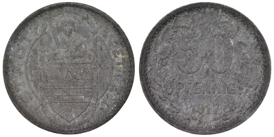 Германия, Веттер 50 пфеннигов 1917 Северный Рейн-Вестфалия, нотгельд Funck 600.2 цинк 4121-253