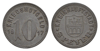 Шпайер 10 пфеннигов 1917 Funck 513.2, Men18 29758.2 цинк 4547-167