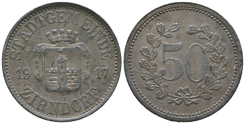 Цирндорф (Бавария) 50 пфенингов 1917 Funck 626.3, Men18 35138.3 цинк 4597-354