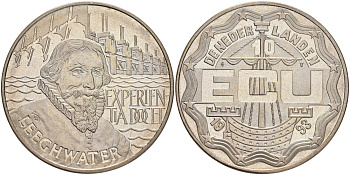 НИДЕРЛАНДЫ 10 ЭКЮ 1993 ЭКСПЕДИЦИЯ ЛИХТВАТЕР медно-никель UNC 4552-831