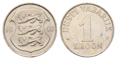 Эстония 1 крона 1993 KM 28 медно-никель 4688-615