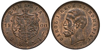 Румыния 2 бани 1900 В, Кароль I (1881-1914) KM 27 медь 441-111