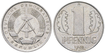 ГДР 1 пфенниг 1962 A KM 8.1 алюминий aUNC 206-511