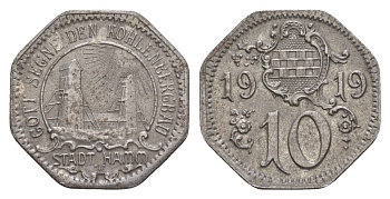 Хамм 10 пфеннигов 1919 Funck 191.13, Men05 10723.17, Men18 13447.17 железо 4659-353