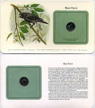 СЕЙШЕЛЬСКИЕ ОСТРОВА 25 ЦЕНТОВ 1977 СЕРИЯ МОНЕТЫ МИРА С ИЗОБРАЖЕНИЕМ ПТИЦ, В ОРИГИНАЛЬНОМ БУКЛЕТЕ С ОПИСАНИЕМ KM 33 медно-никель UNC 5121-6