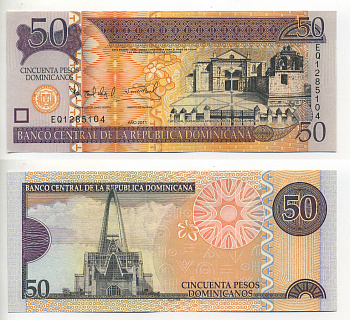 Доминиканская Республика 50 песо 2011 кафедральный собор Санта Мария-ла-Минор в Санто-Доминго Pick 183 а бумага UNC (пресс) 6287-25-3