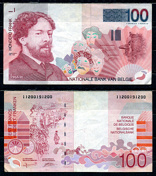 Бельгия 100 франков ND (1995-2001) Pick 147 (1) бумага 7183-50-3-2