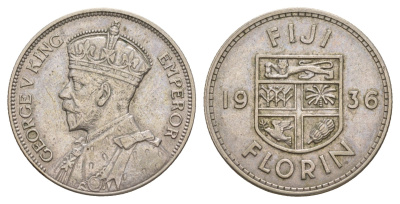 Фиджи 1 флорин 1936 Георг V (1910-1936) KM 5 серебро 413-6535