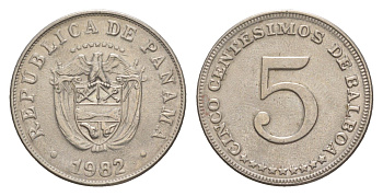 Панама 5 сентесимо 1982 KM 23.2 медно-никель UNC 4643-1258