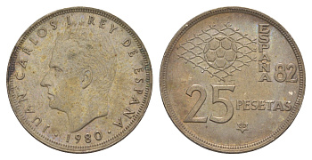 Испания 25 песет 1980 (80) M, Хуан Карлос I (1975-2014) KM 818 медно-никель 4616-824