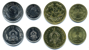 Гондурас лот из 4 монет 1996-1999 (5, 10, 20, 50 сентаво) UNC N2-27