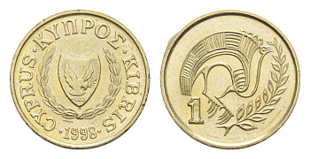 Кипр 1 цент 1998 KM 53.3 никель латунь UNC 4651-452