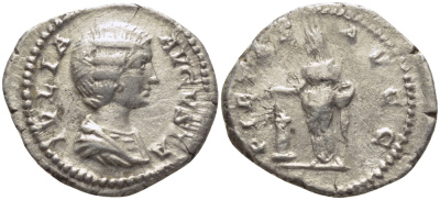 Римская Империя денарий 193 - 211 Юлия Домна, жена Септимия Севера PIETAS AVGG, Пиетата, персонификация Благочестия, Рим Very fine RIC 572 серебро 1073-15-51