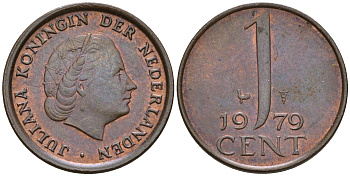 Нидерланды 1 цент 1979 Юлиана (1948-1980) КМ 180 бронза    4602-518