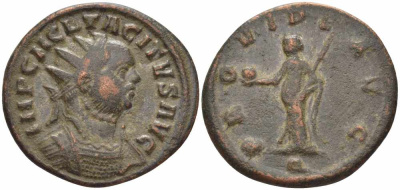 Римская Империя аврелианиан 276 Тацит PROVIDE AVG Тицин Good Very fine RIC 152 бронза, серебрение 1073-16-74