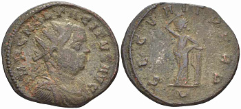 Римская Империя аврелианиан 276 Тацит SECVRIT PERP Тицин Very fine RIC 163 бронза 1073-16-103