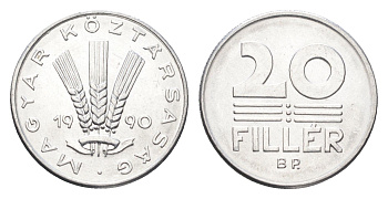 Венгрия 20 филлеров 1990 BP KM 676 алюминий UNC 4668-211