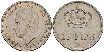 Испания 25 песет 1983 Хуан Карлос I (1975-2014) KM 824 медно-никель 183-111