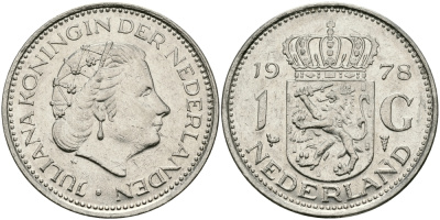 Нидерланды 1 гульден 1978 Юлиана (1948-1980) KM 184a никель 94-645
