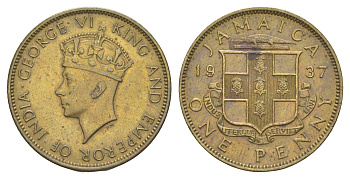 Ямайка 1 пенни 1937 KM 29 никель латунь 4641-747