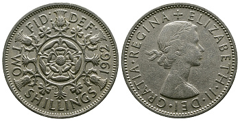 Великобритания 2 шиллинга (флорин) 1962 Елизавета II (1952-2022) KM 906, Spink 4146 медно-никель 4382-343