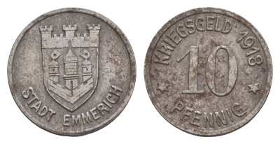 Эммерих 10 пфеннигов 1918 Funck 118.2, Men05 6537.2, Men18 8204.2 железо 4659-318