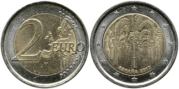 Испания 2 евро 2010 ЮНЕСКО, исторический центр города Кордова KM 1152 биметалл 34-733