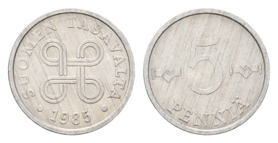 Финляндия 5 пенни 1985 KM 45a алюминий aUNC 4685-1029