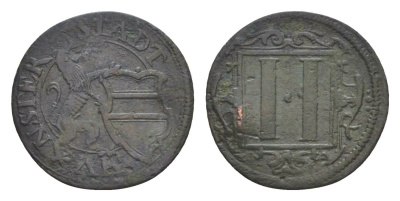 Мюнстер 2 пфеннига ND (1603-1697) KM 301 медь 633-1921
