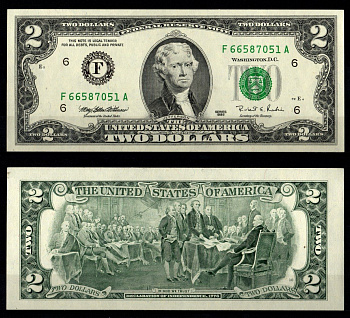 США 2 доллара 1995 Pick 497 бумага UNC (пресс) 8605-33-3-1