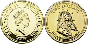 ОСТРОВ ПИТКЕРН 2 ДОЛЛАРА 2009 KM NEW UNC 540-114